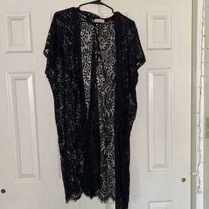 Sexy and classy black lace cardigan